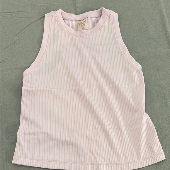 Womens Calia Pink Ribbed Tank Top and Floral Leggings Set - Picture 4 of 7